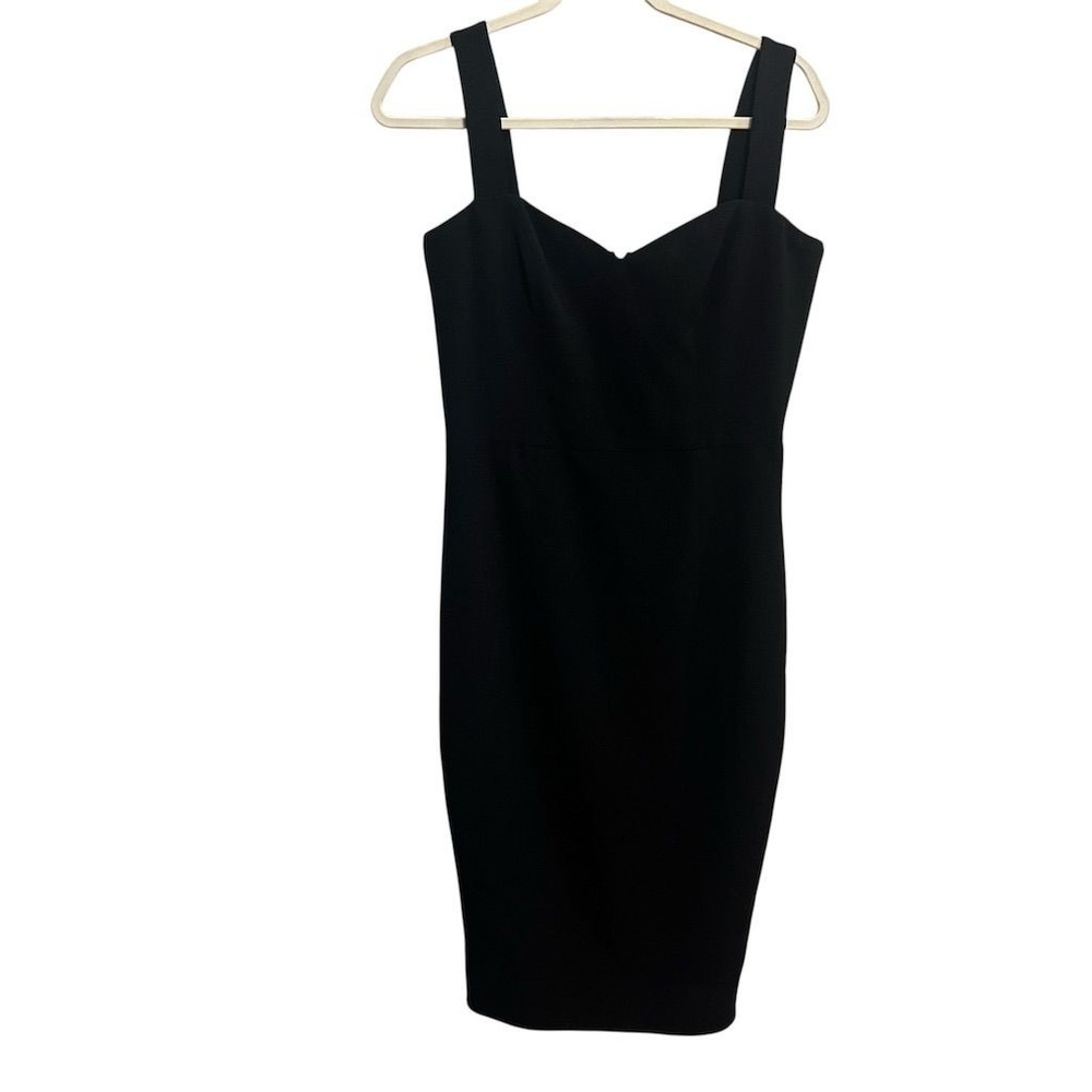 Dress the Population Nicole Black Dress Midi Sweetheart Neck Cocktail Dress